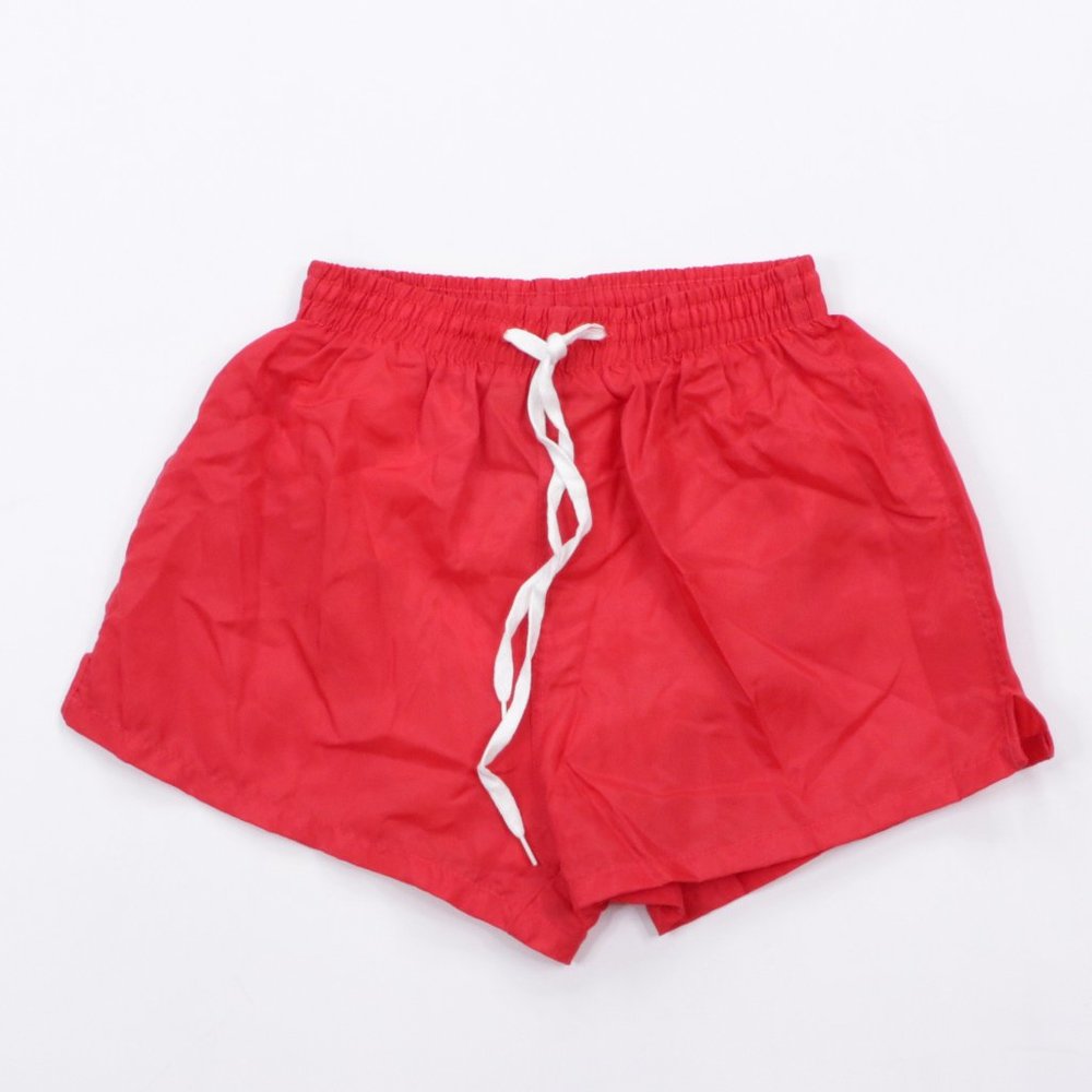 Nos 90s Mens Small Lined Nylon Soccer Shorts Red Gem